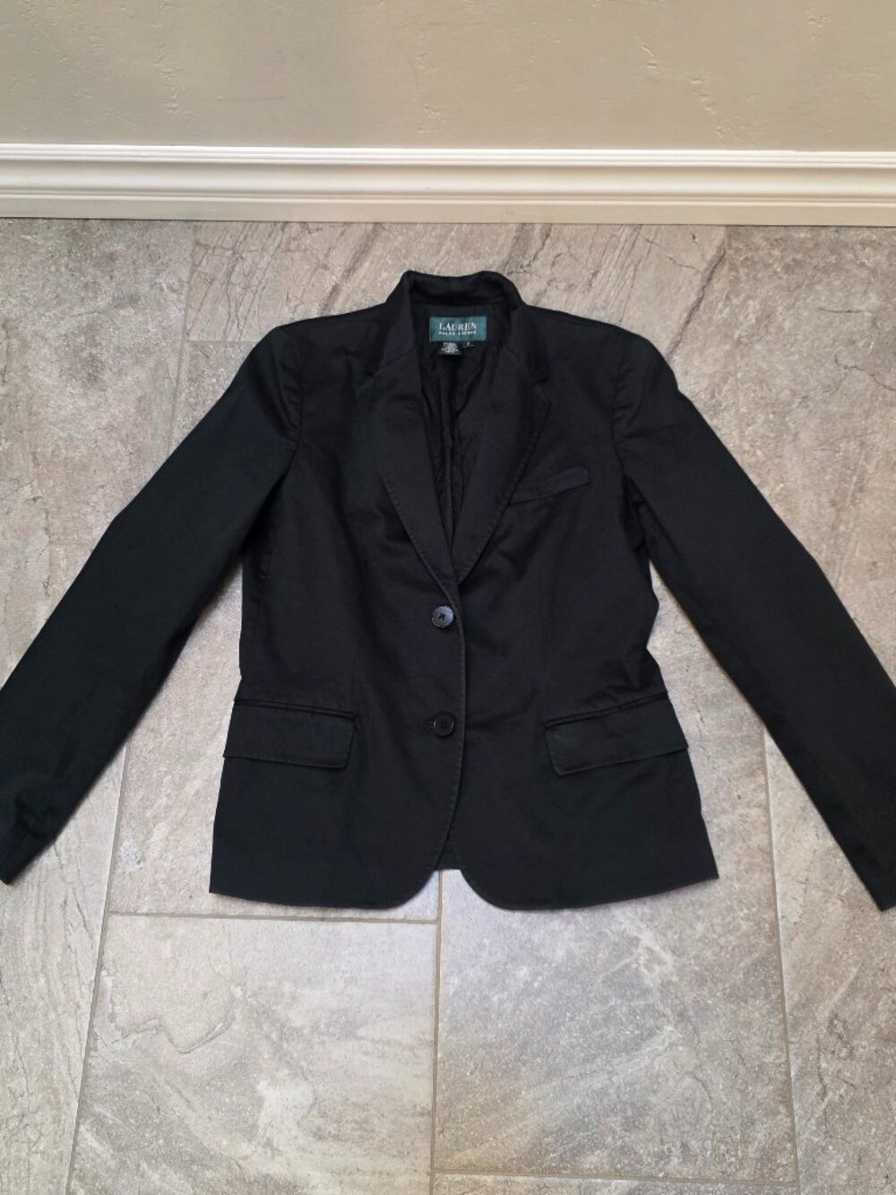 Lauren Ralph Lauren Blazer Women's Size 6 Solid Black Suit Jacket